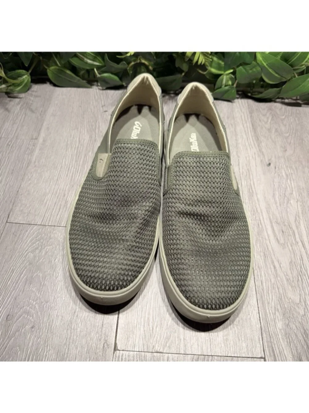 Olukai Lae‘ahi Mesh Slip On Shoes Mens Size 10.5 Green Beach Casual